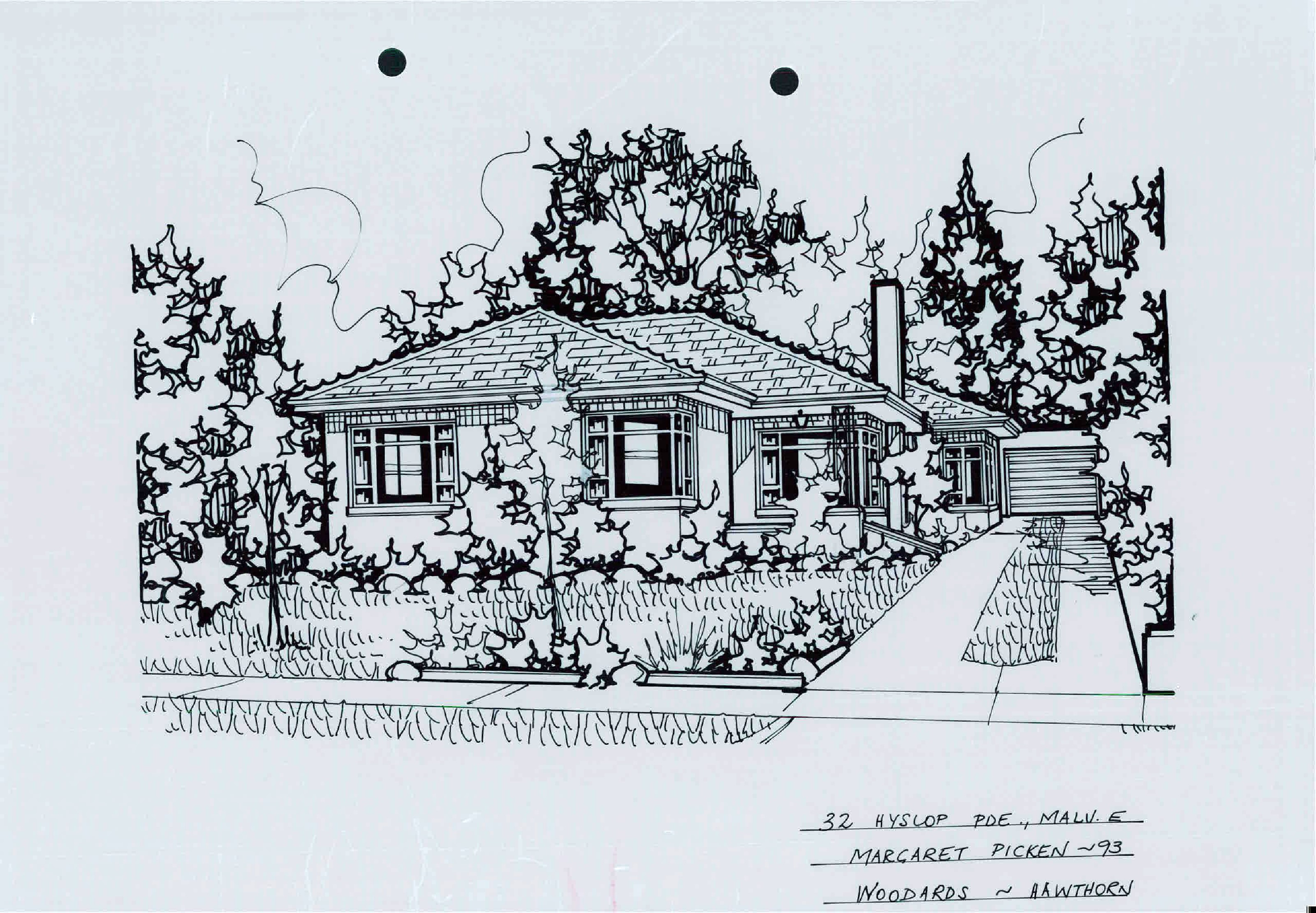 32 Hyslop Parade Malvern East Sketch of house at 32 Hyslop Parade Malvern East