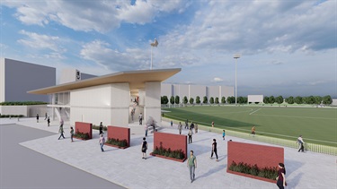 Toorak Park pavilion and oval artist impression