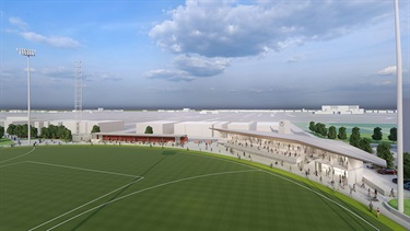 Toorak Park pavilion and oval artist impression