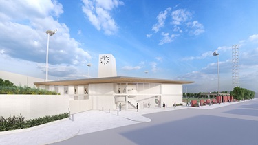 Toorak Park pavilion and oval artist impression
