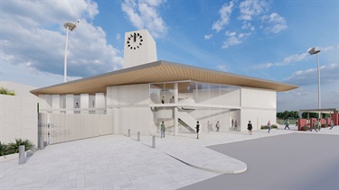 Toorak Park pavilion and oval artist impression