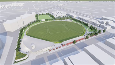 Toorak Park pavilion and oval artist impression