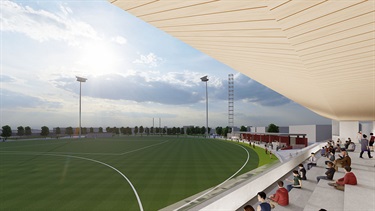 Toorak Park pavilion and oval artist impression