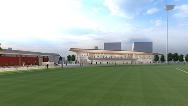 Toorak Park pavilion and oval artist impression