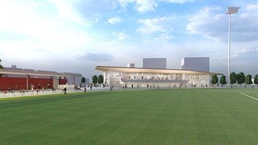 Toorak Park pavilion and oval artist impression