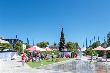 Christmas decorations at Prahran Square