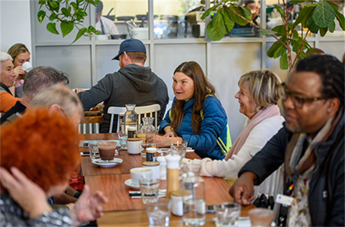 social group meeting at a Stonnington cafe