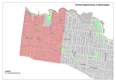 Existing 40km zones in Stonnington