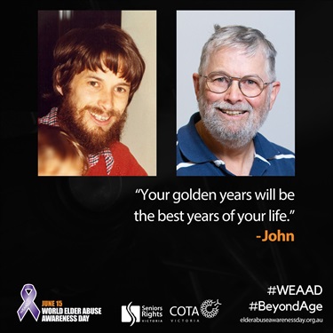 Younger and older photo of John