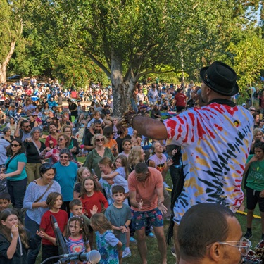 Sunset Sounds artist on stage